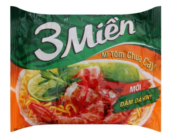 Thùng 30 gói mì ăn liền vị tôm chua cay Reeva gói 65g - Hình ảnh 2