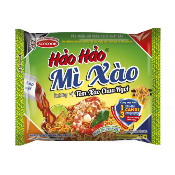 Thùng 30 gói mì xào khô vị tôm xào chua ngọt Hảo Hảo 75g - Hình ảnh 2