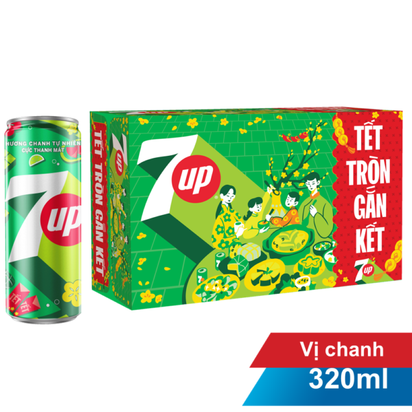 Thùng 24 lon nước ngọt 7UP 330ml